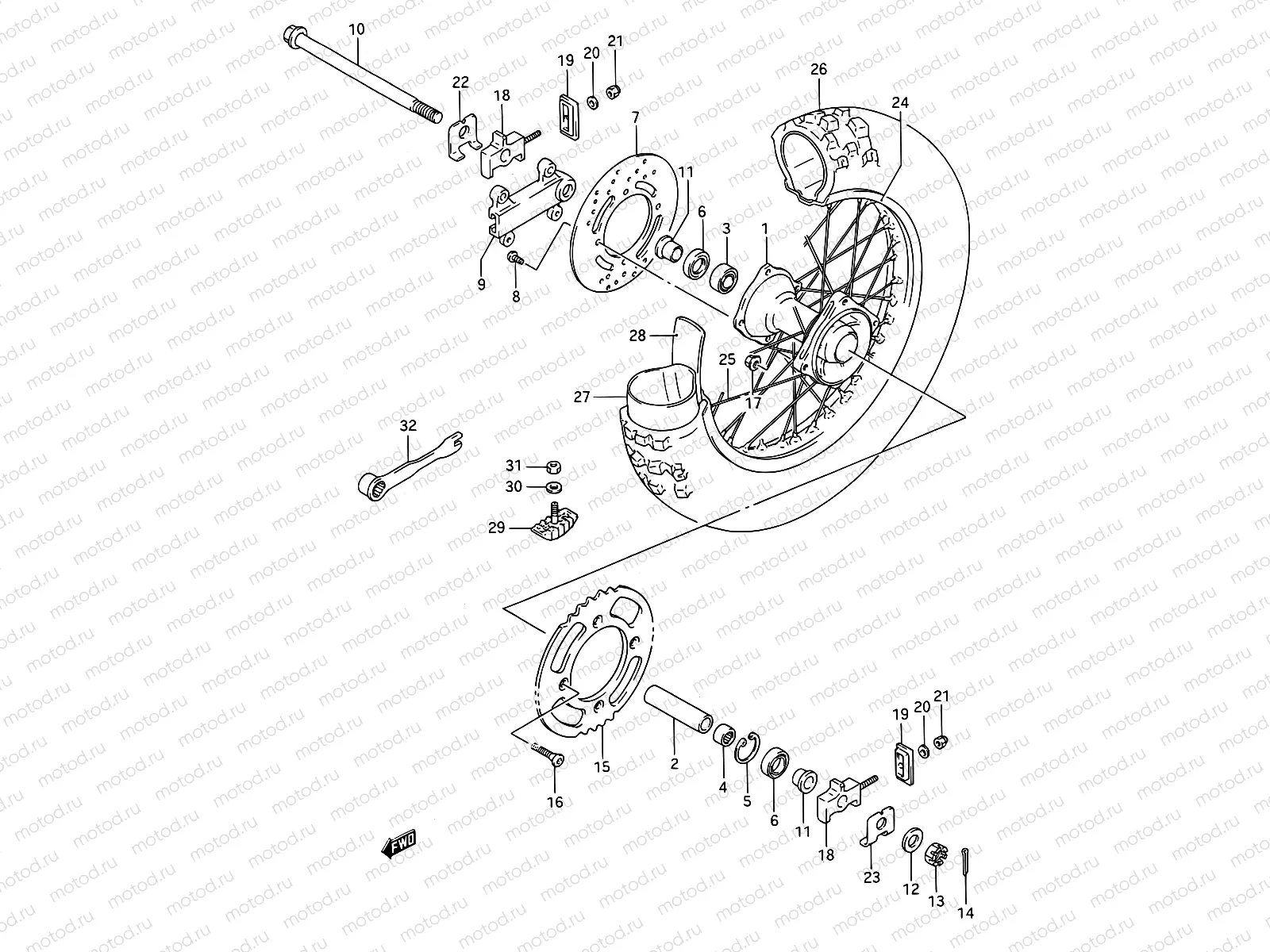 39A - REAR WHEEL (MODEL L/M/N/P/R/S)