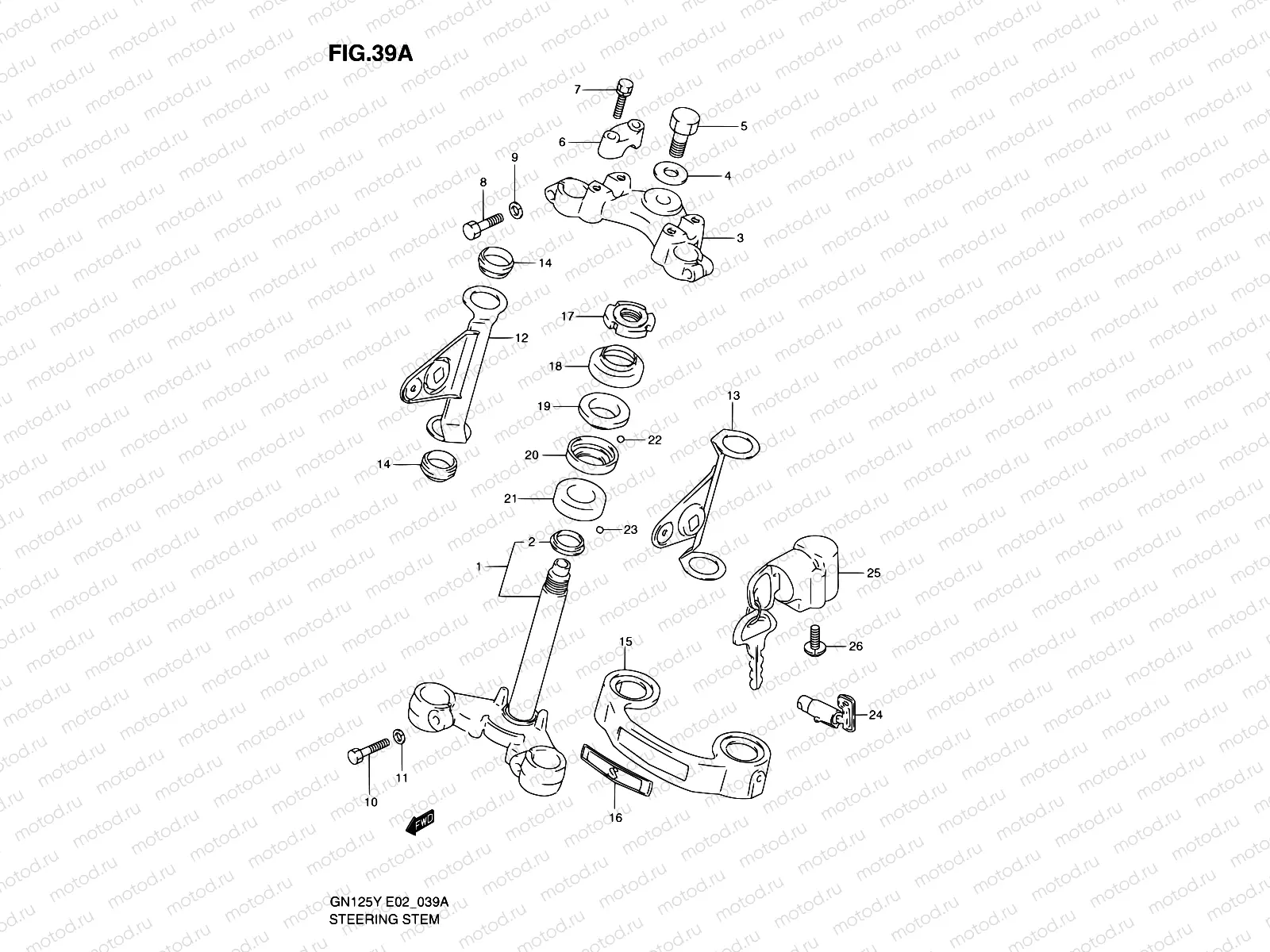 39A - STEERING STEM (MODEL Y/K1)