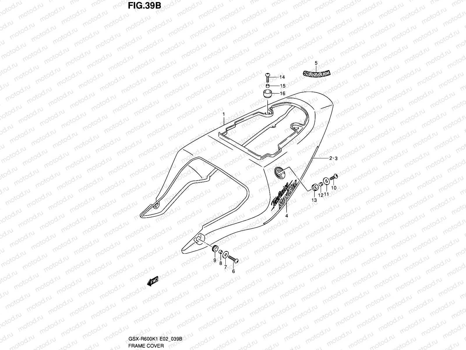 39B - FRAME COVER (MODEL K2 FOR YC2)