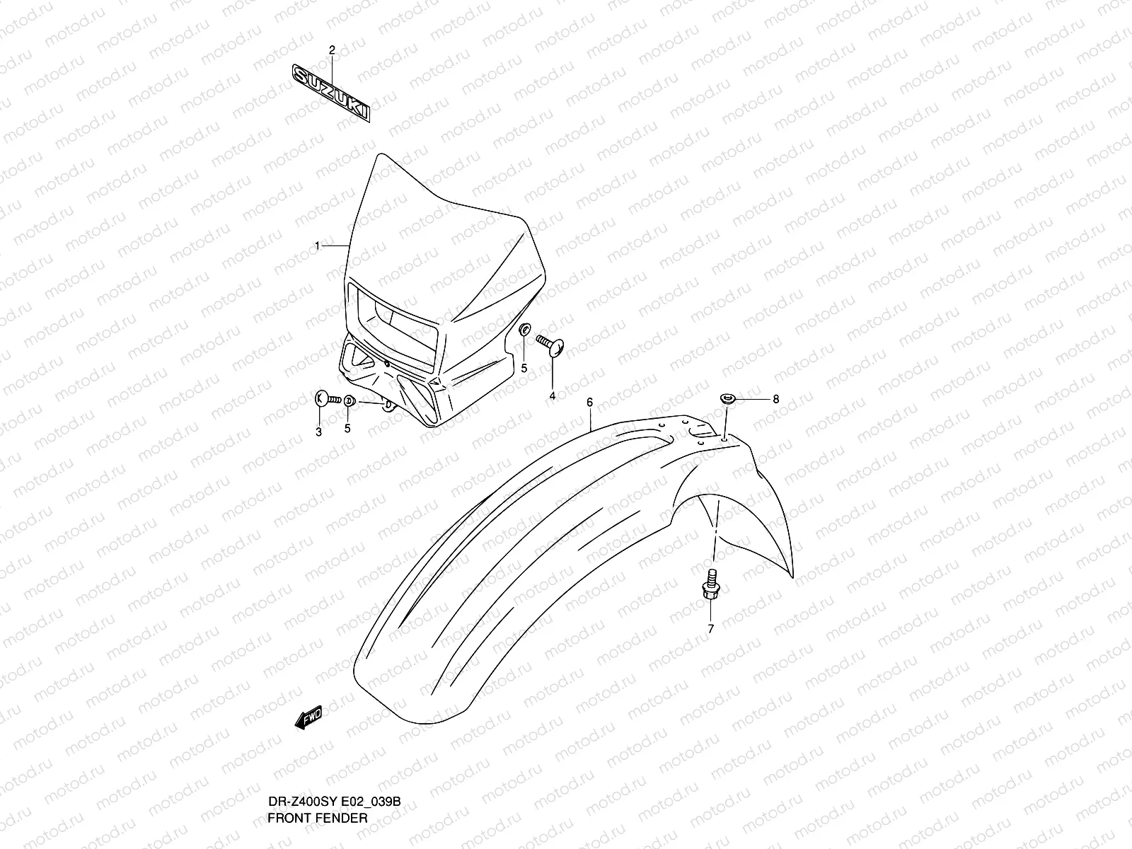 39B - FRONT FENDER (MODEL K2)