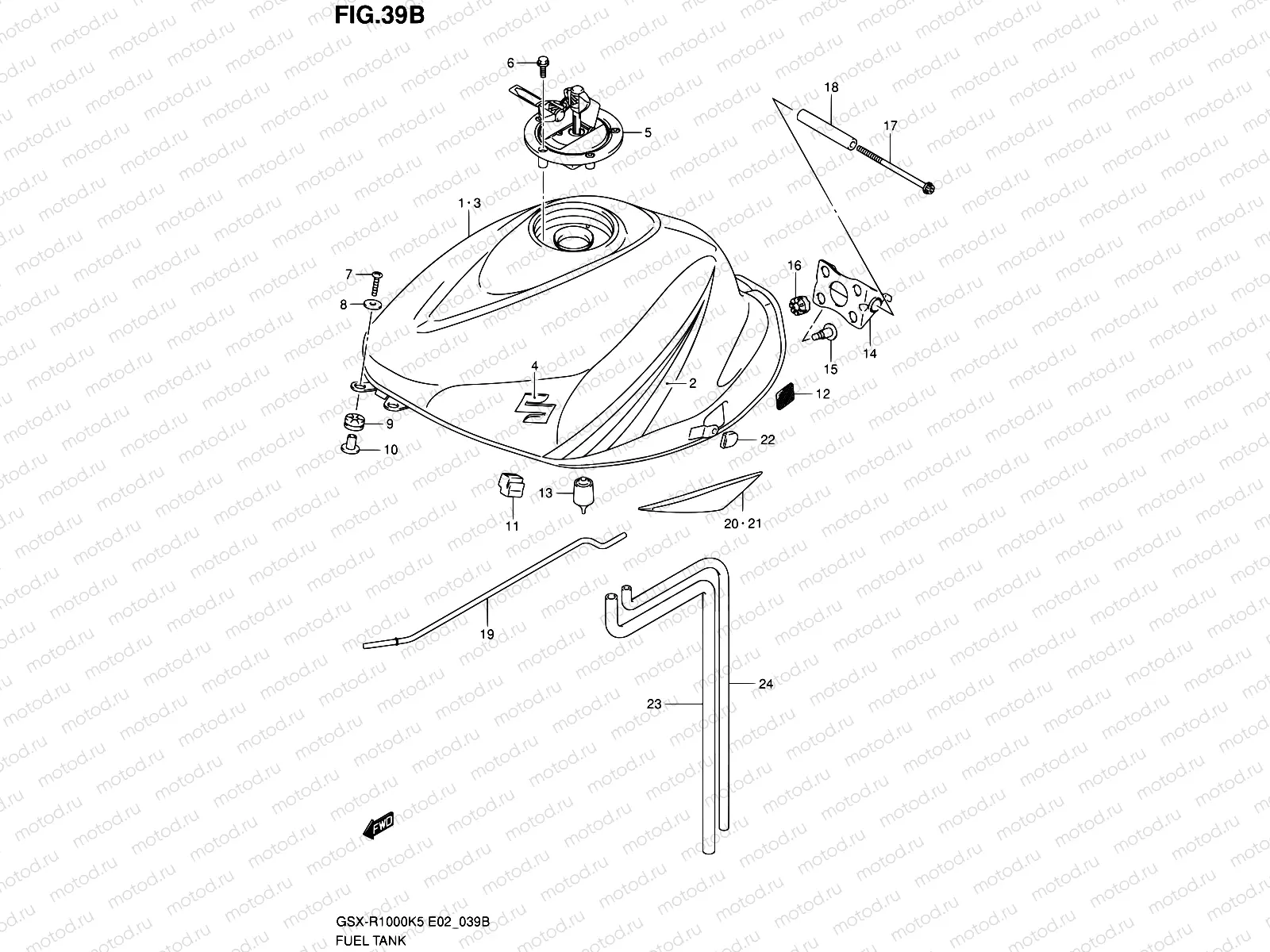 39B - FUEL TANK (GSX-R1000K5 E24,P37)