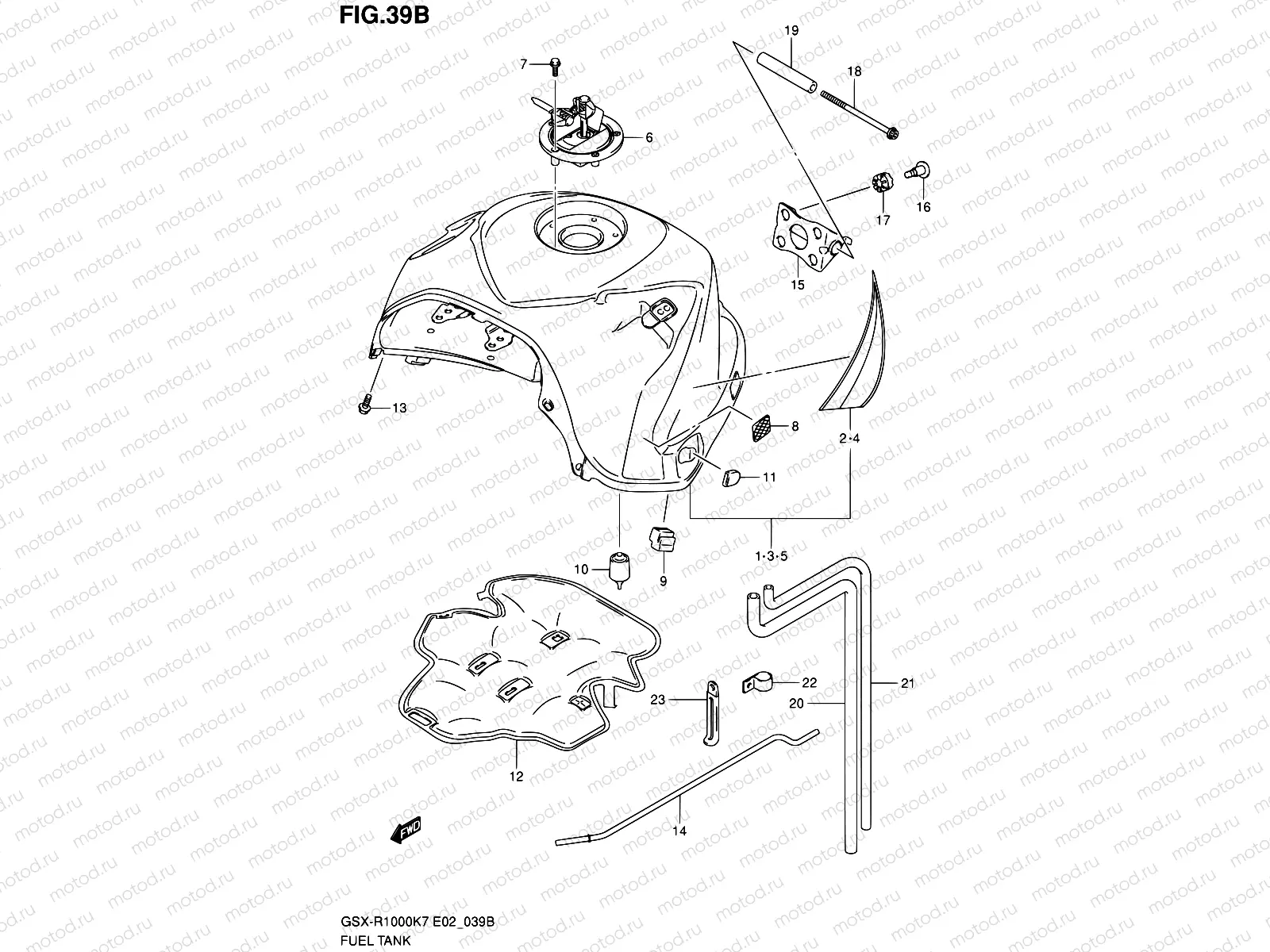 39B - FUEL TANK (GSX-R100K7 E24 P37)