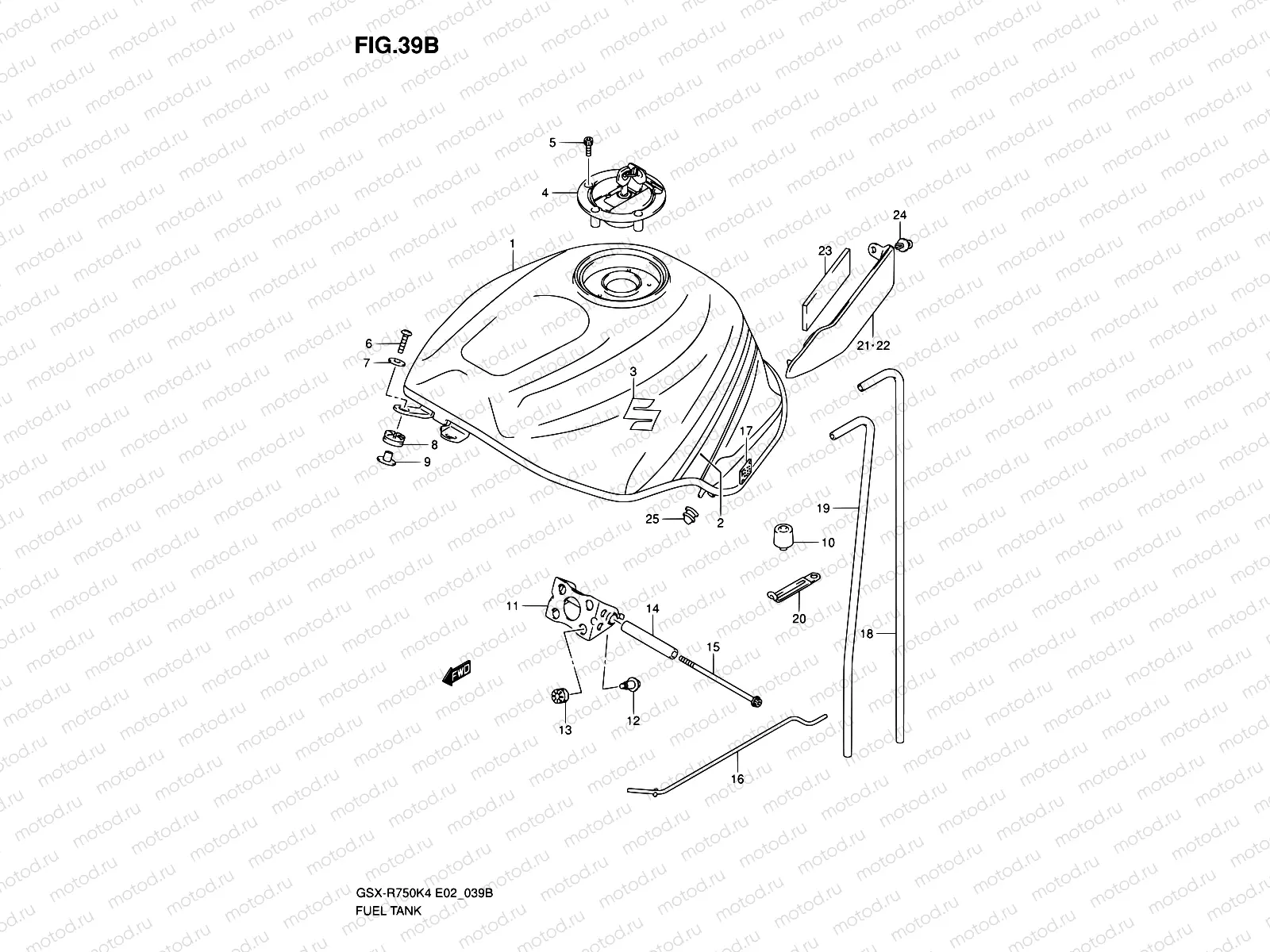 39B - FUEL TANK (GSX-R750XK5)