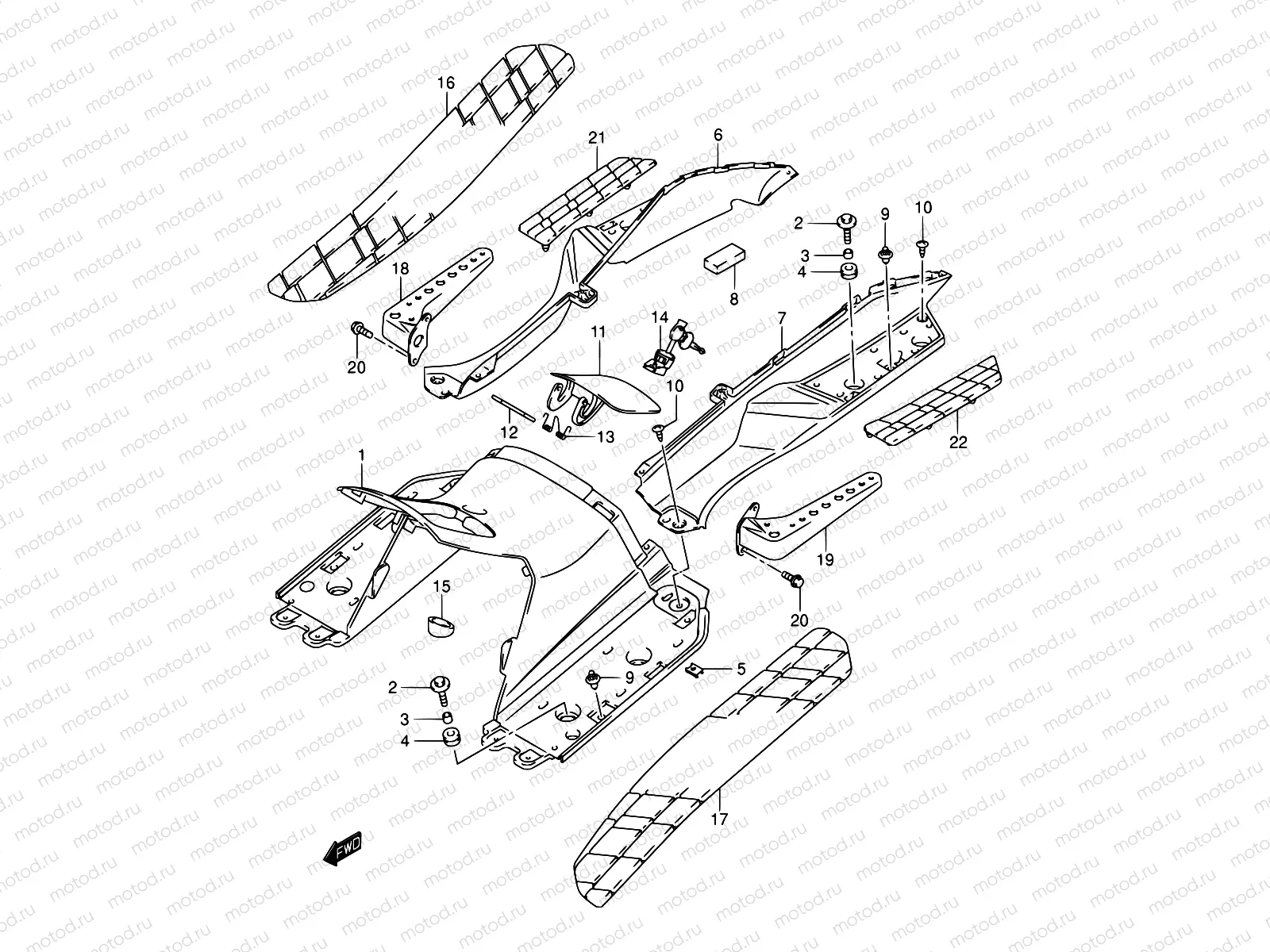 39B - REAR LEG SHIELD (MODEL K1/K2)