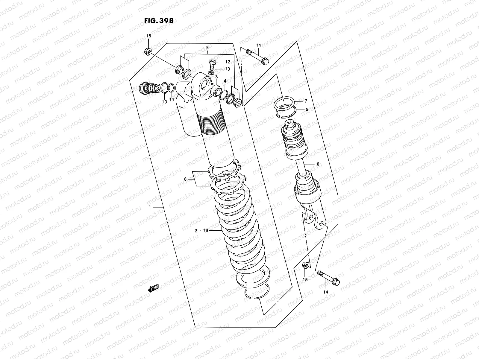 39B - SHOCK ABSORBER (MODEL P/R/S/T)