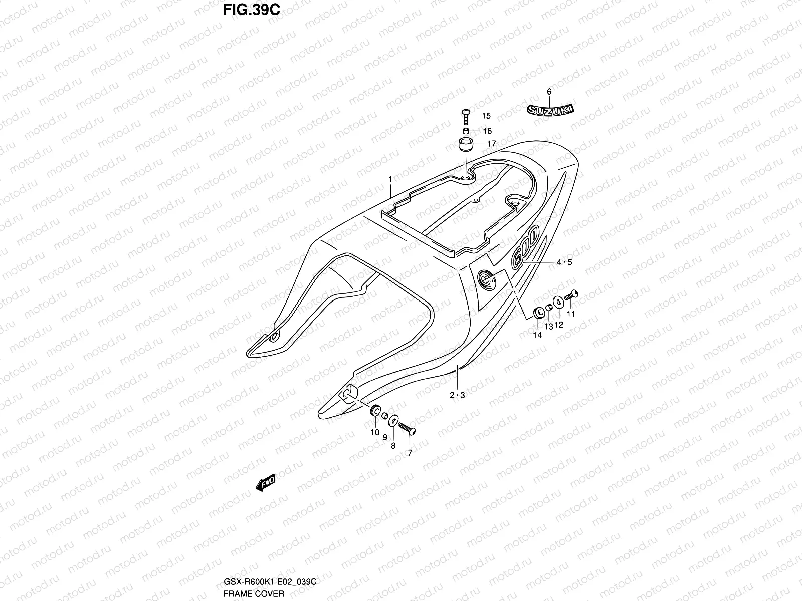 39C - FRAME COVER (GSX-R600K3)