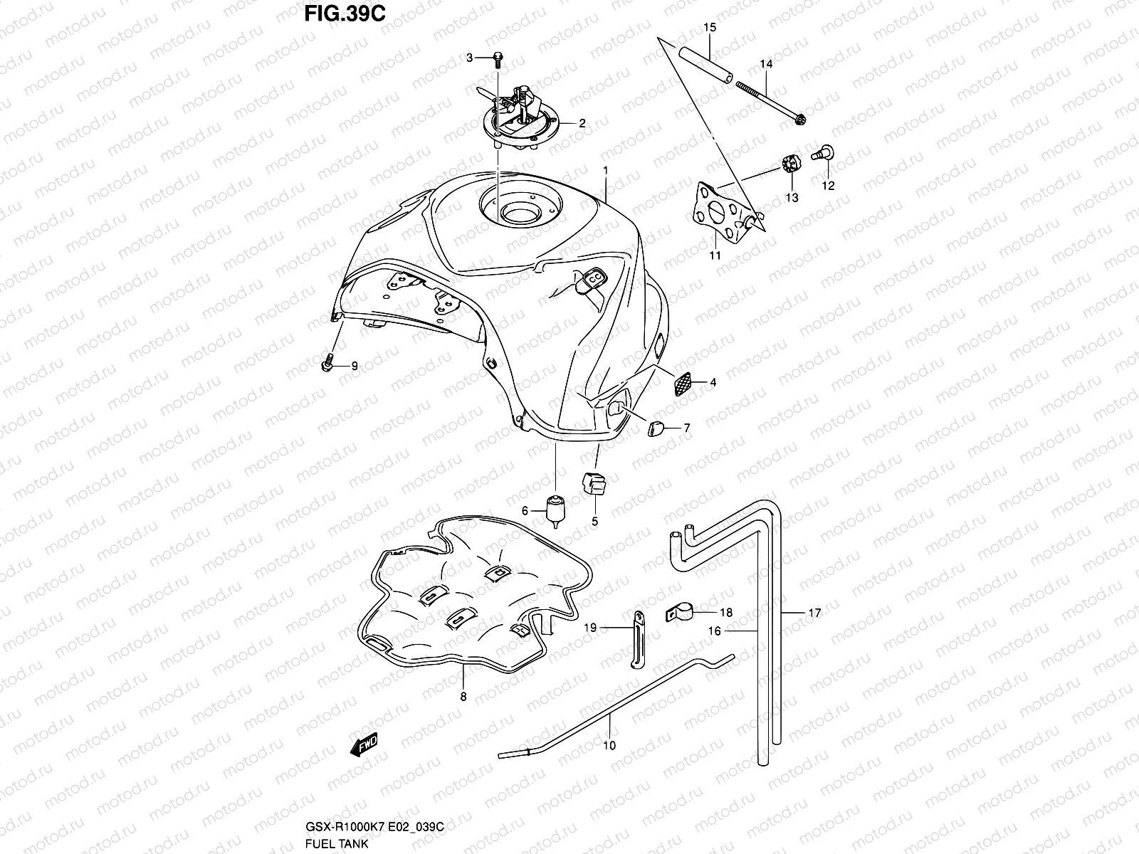 39C - FUEL TANK (GSX-R1000K8 E02,E19,E51)