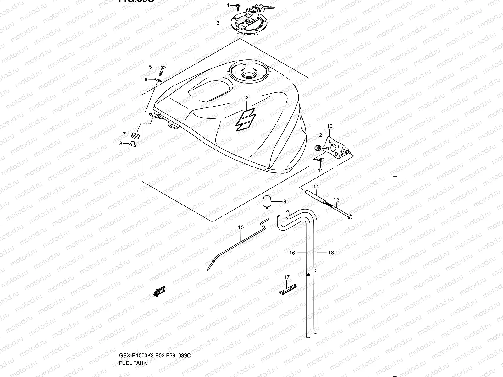 39C - FUEL TANK (GSX-R1000ZK4 E28)