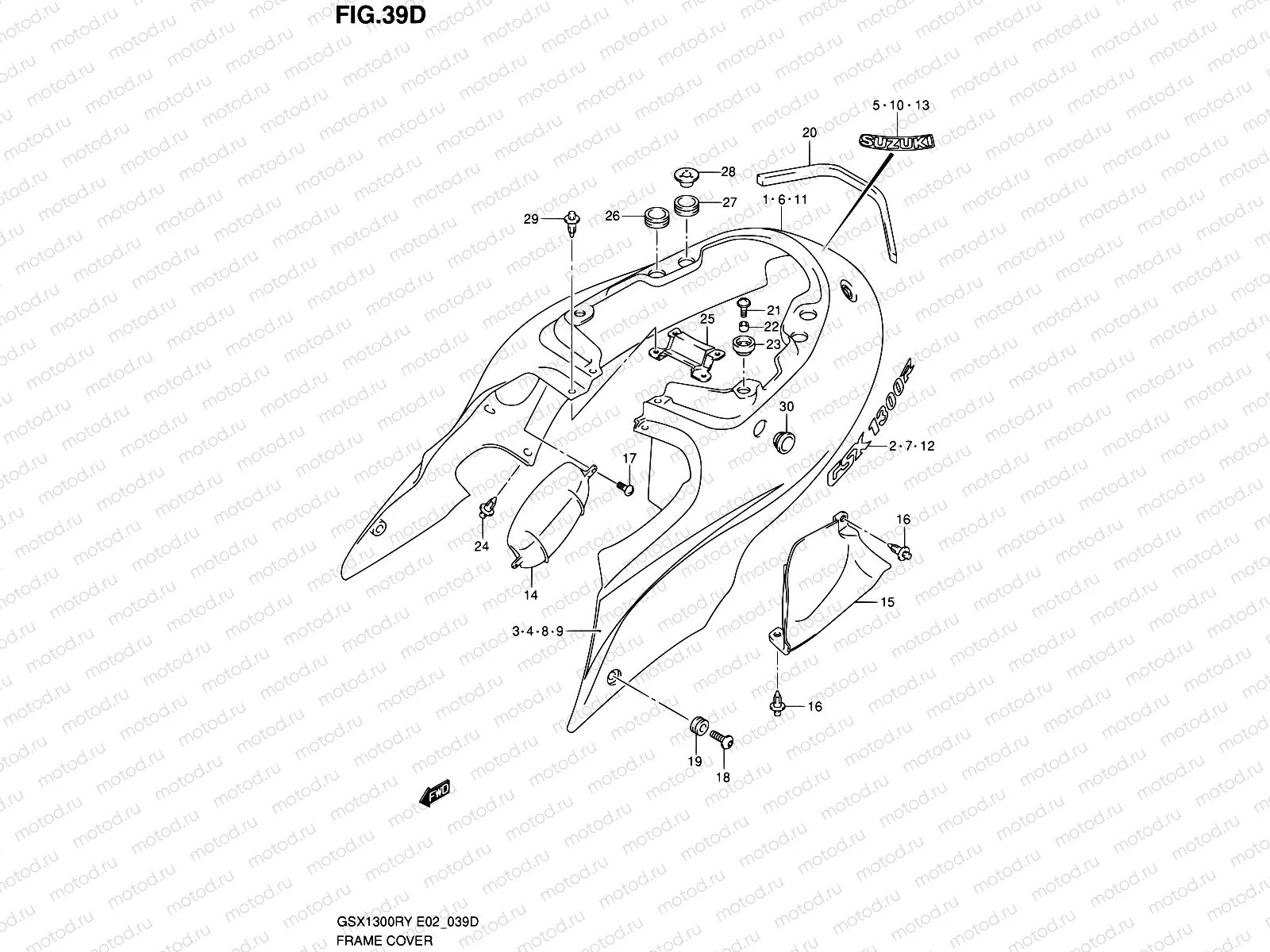 39D - FRAME COVER (MODEL K3)