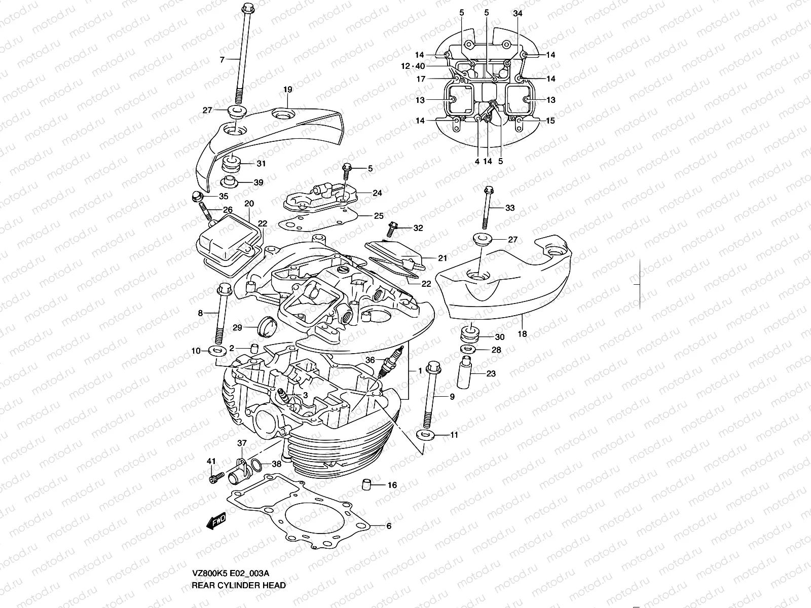 3A - REAR CYLINDER HEAD (MODEL K9)