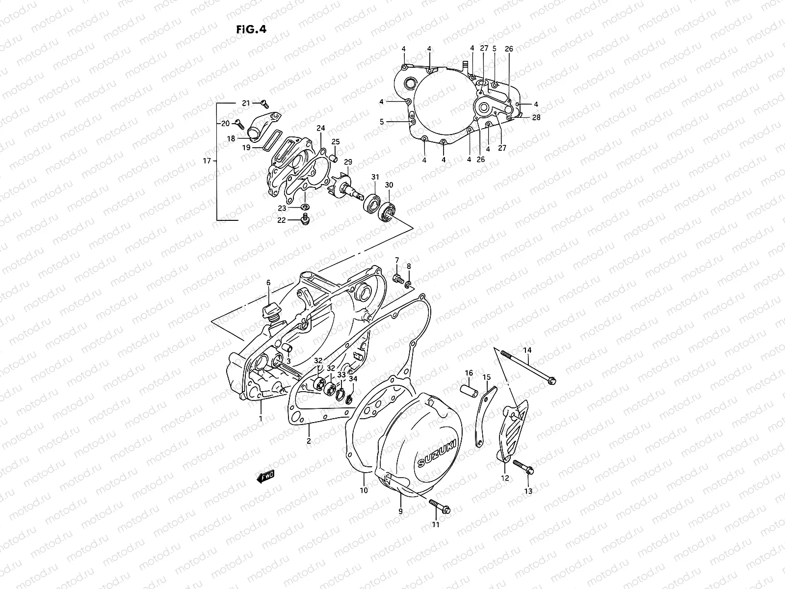 4 - CRANKCASE COVER (MODEL K)
