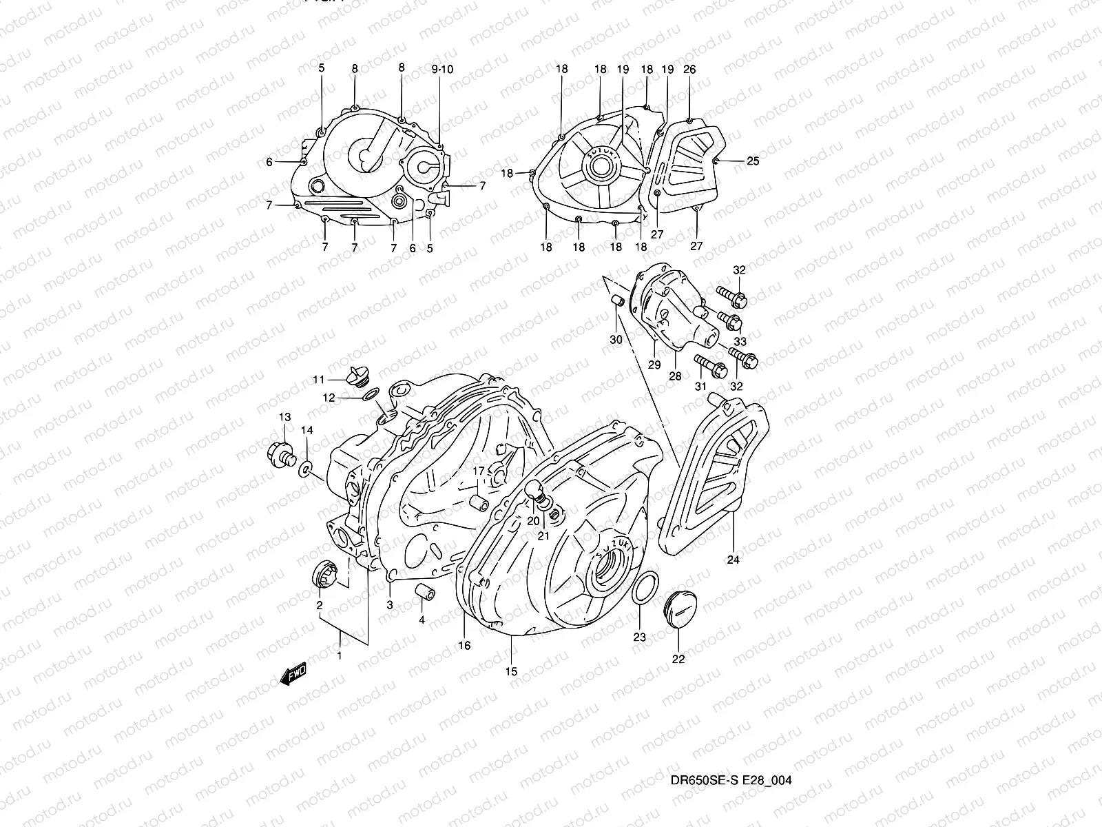 4 - CRANKCASE COVER (MODEL N/P)