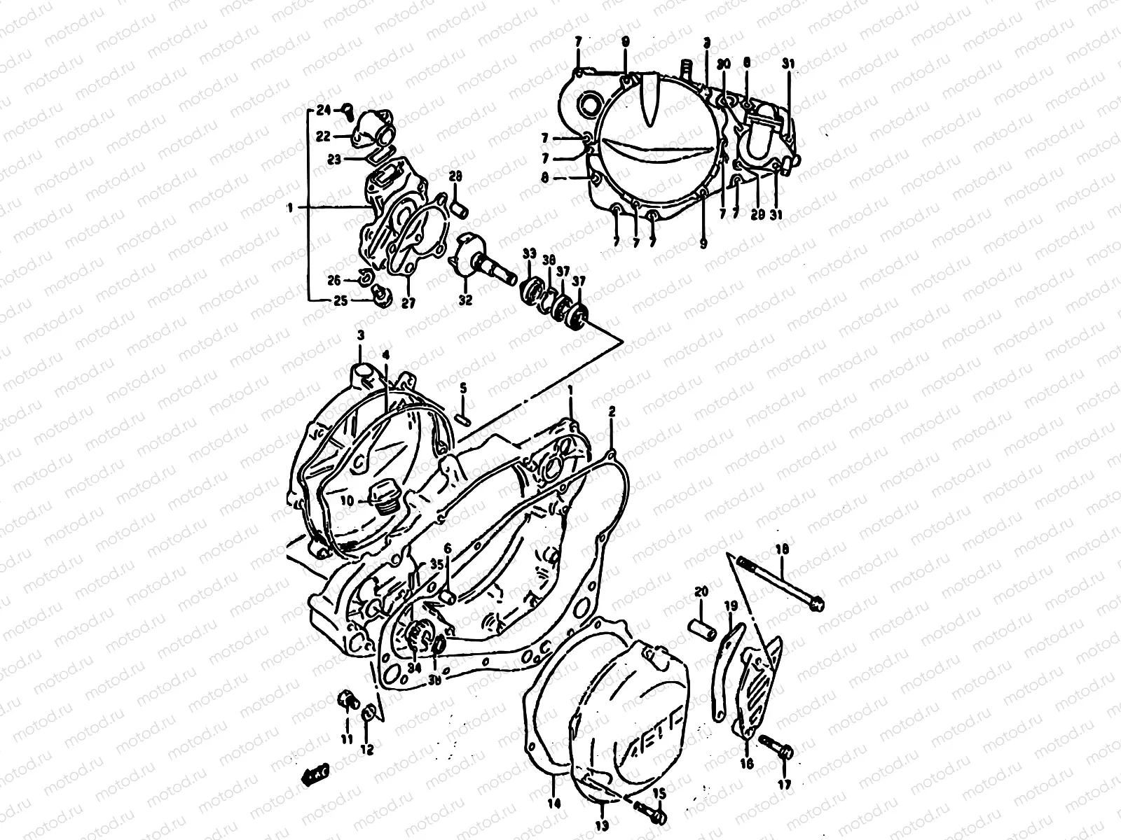 4 - CRANKCASE COVER (MODEL P)