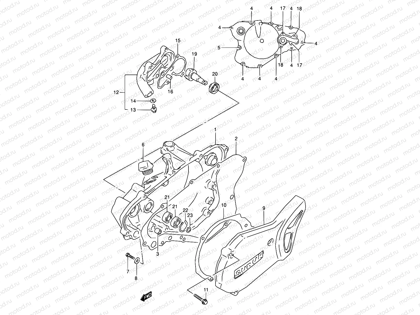 4 - CRANKCASE COVER- WATER PUMP