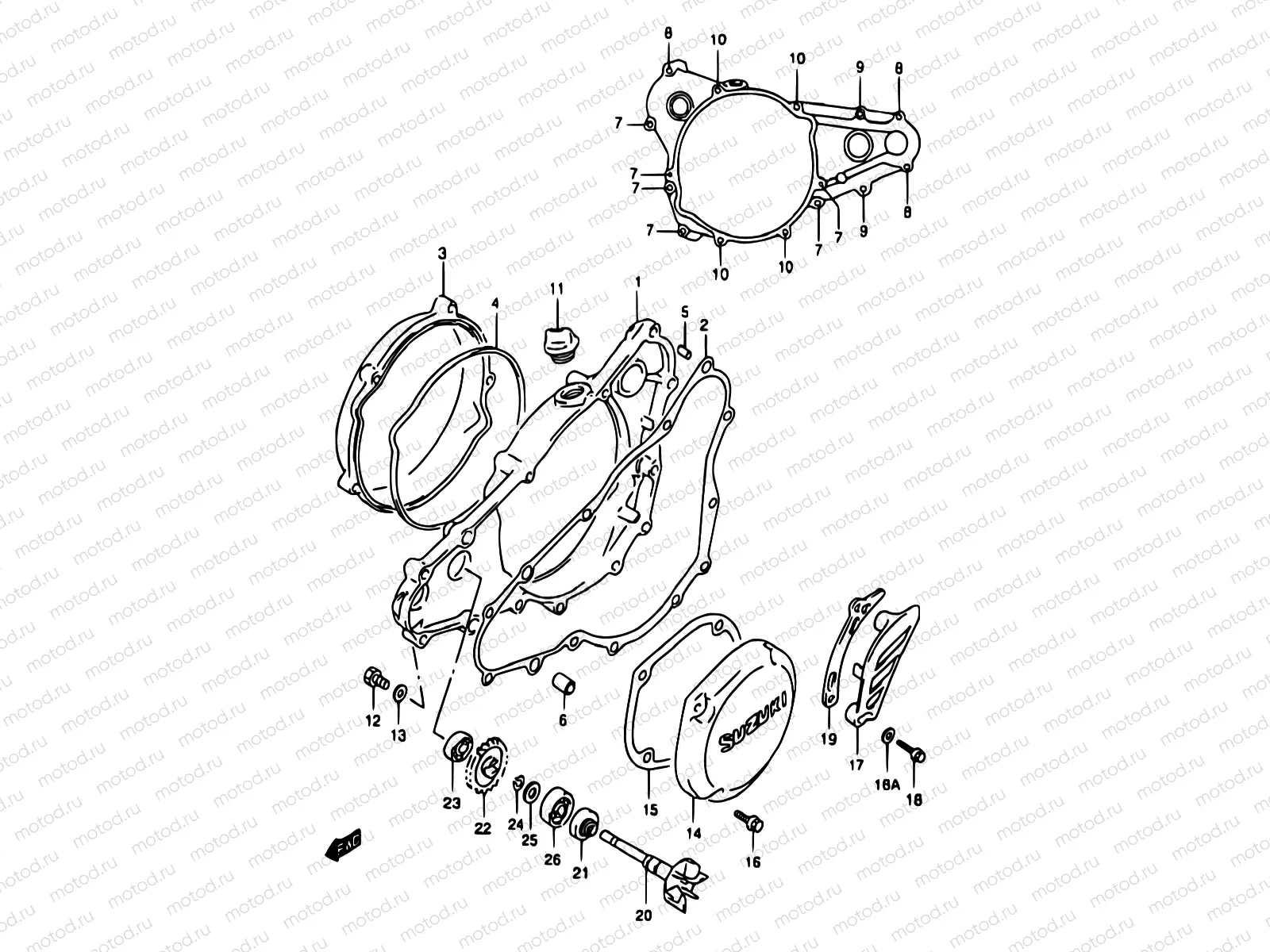 4 - CRANKCASE COVER- WATER PUMP