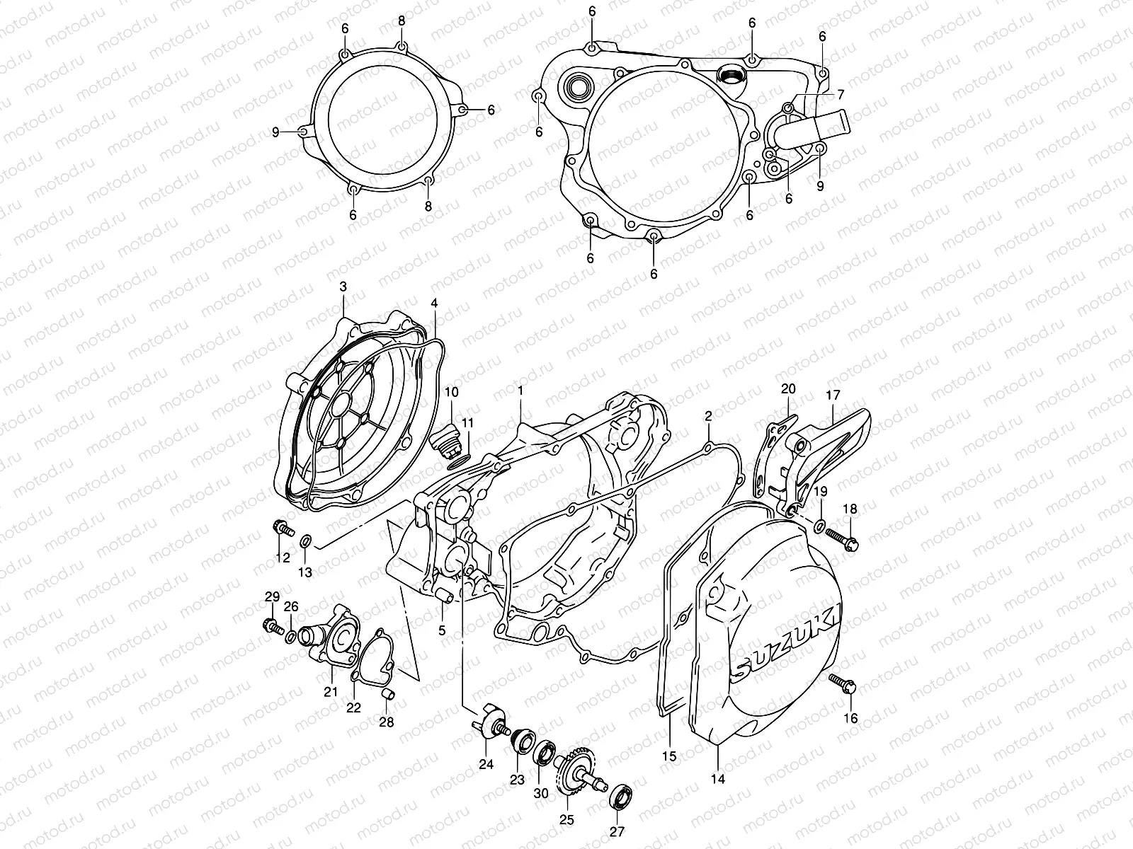 4 - CRANKCASE COVER-WATER PUMP