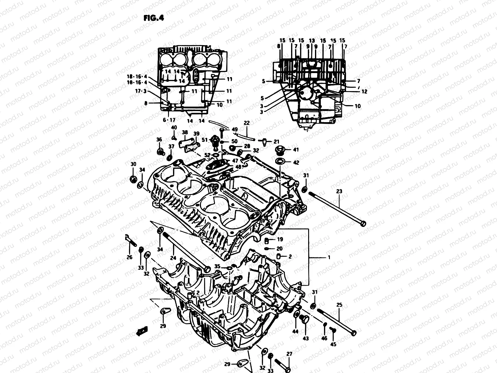 4 - CRANKCASE (MODEL Z)