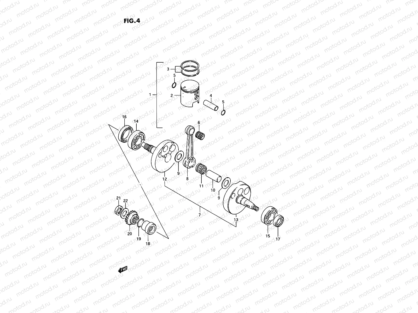 4 - CRANKSHAFT (MODEL G/H)