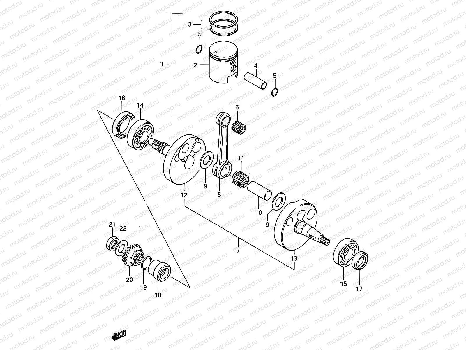 4 - CRANKSHAFT (MODEL G/H)