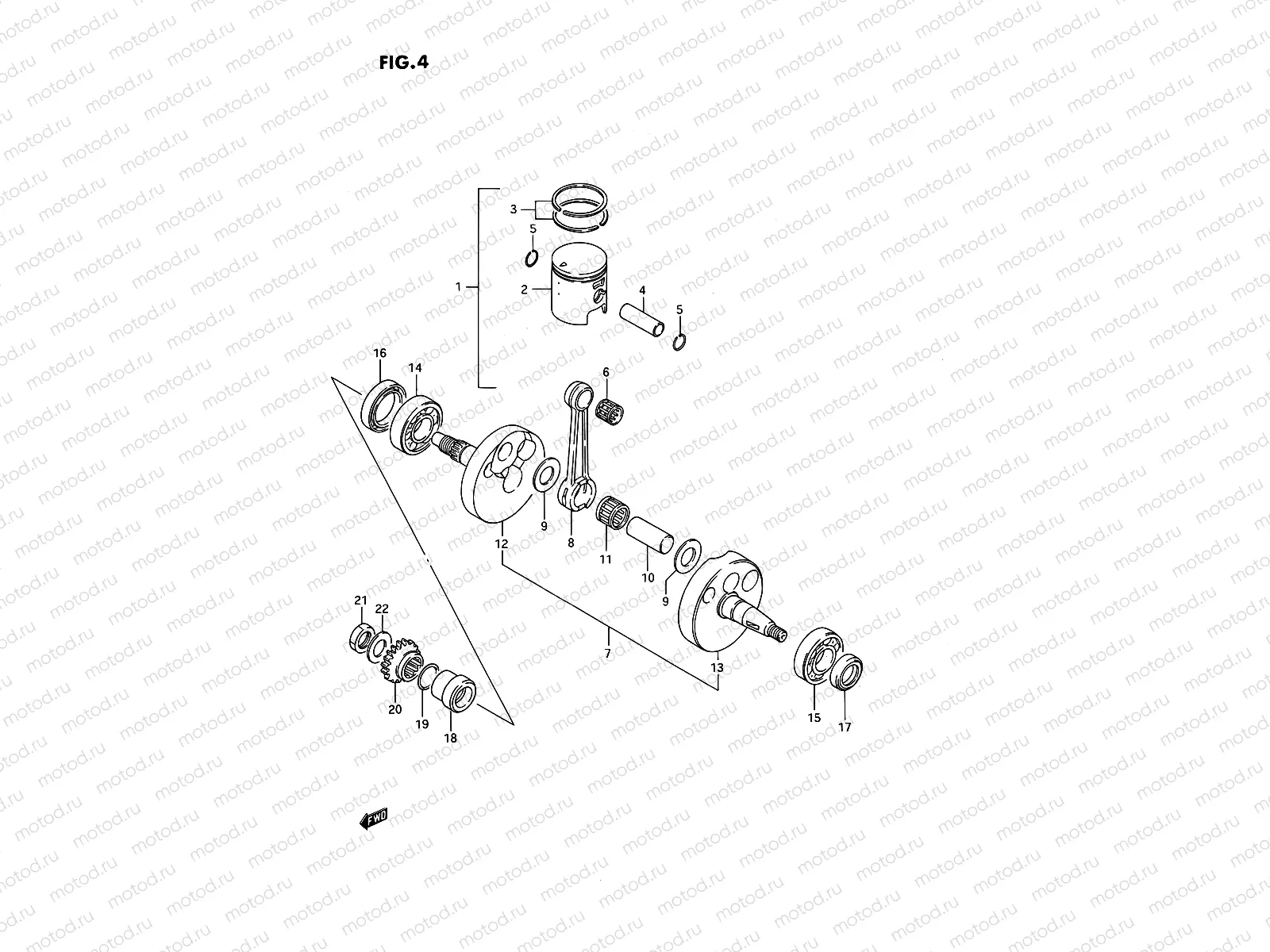 4 - CRANKSHAFT (MODEL G/H)