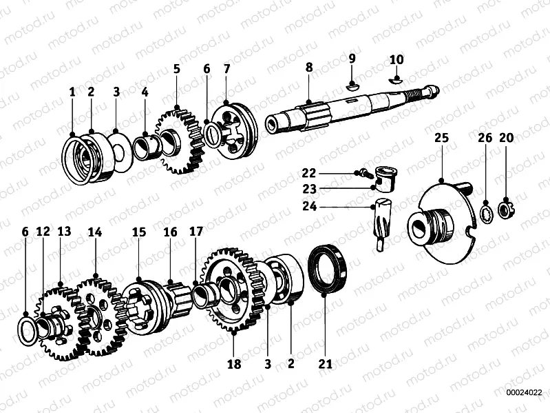4-gear transmission