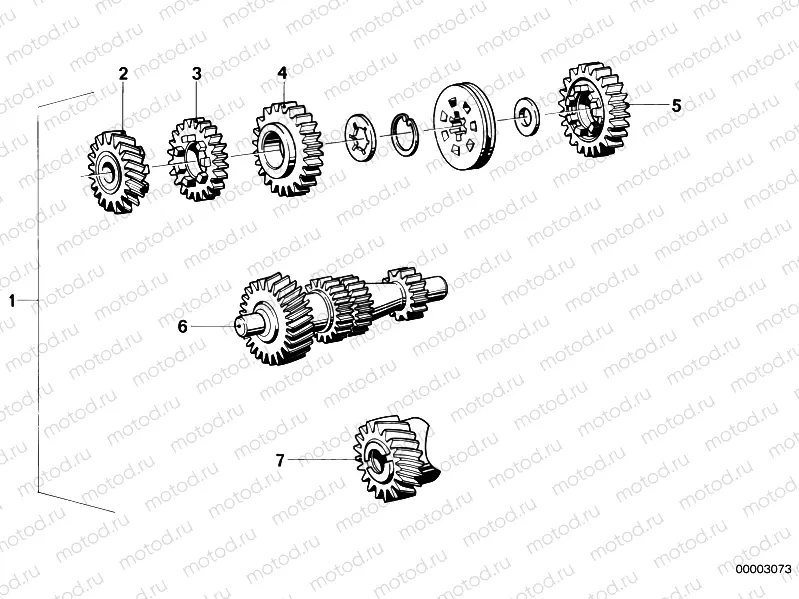 4 speed transm./gear wheel set Sport