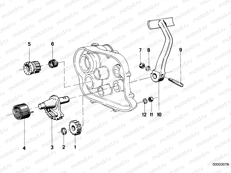 4-speed transmission with kick starter