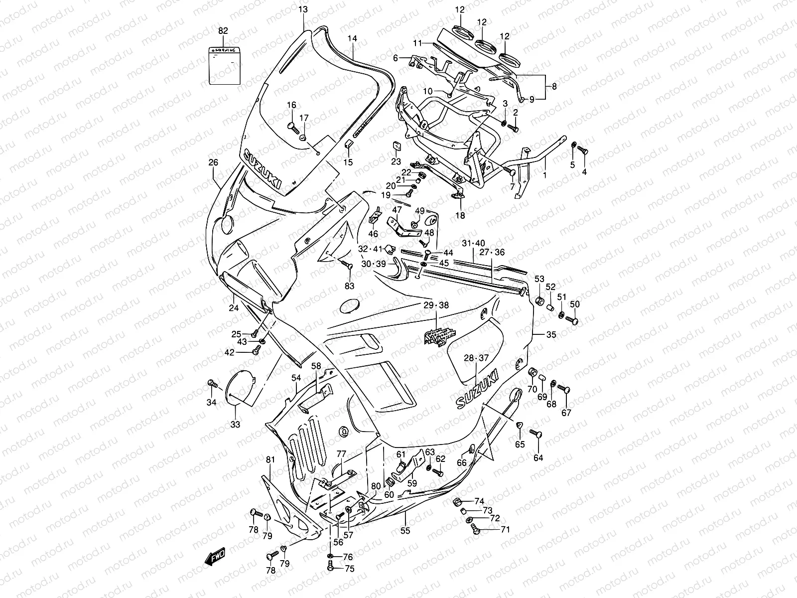 40 - COWLING (MODEL J)