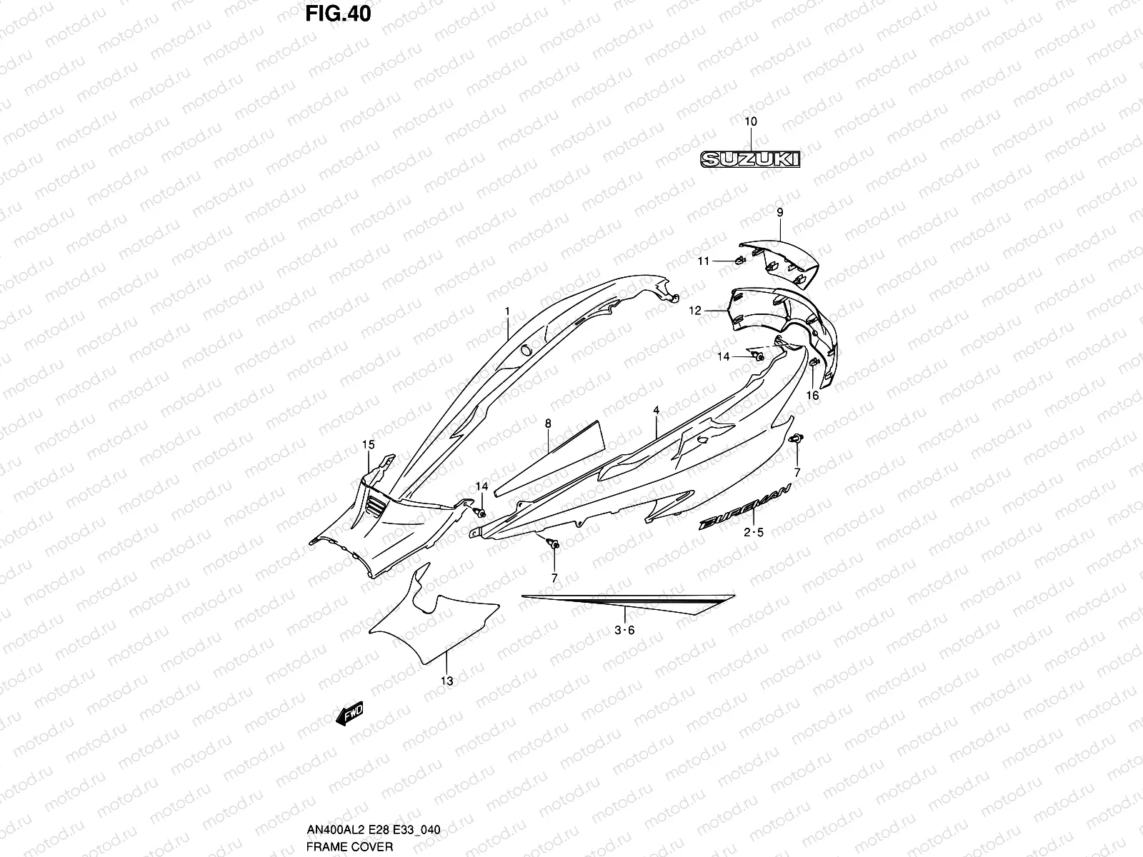 40 - FRAME COVER (AN400AL2 E33)