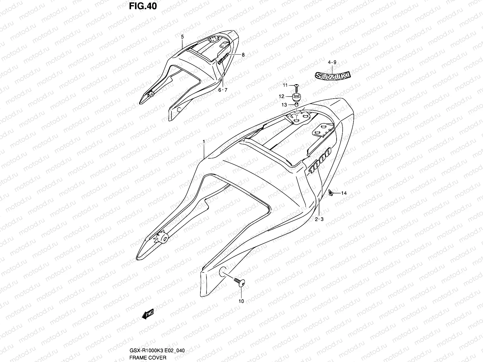 40 - FRAME COVER (MODEL K3)