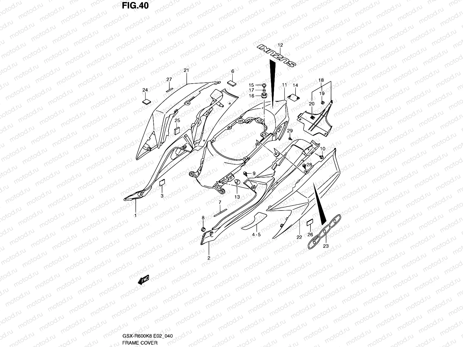 40 - FRAME COVER (MODEL K8)