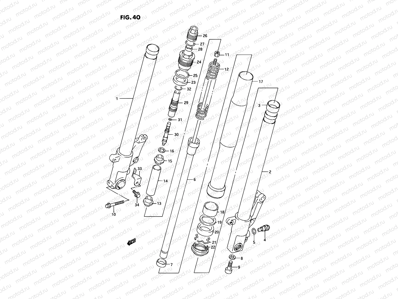 40 - FRONT DAMPER (MODEL N/P)
