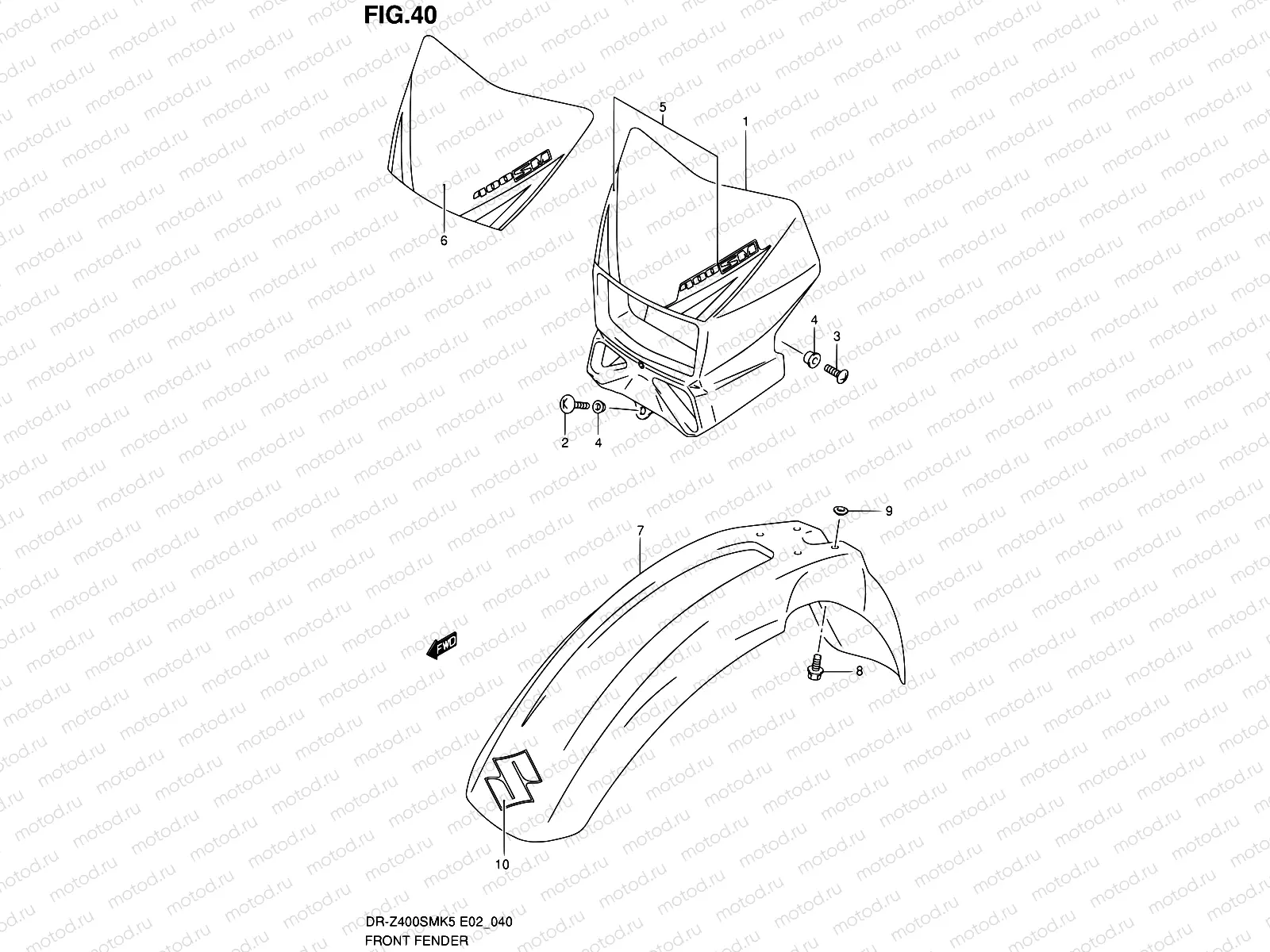 40 - FRONT FENDER (MODEL K5)