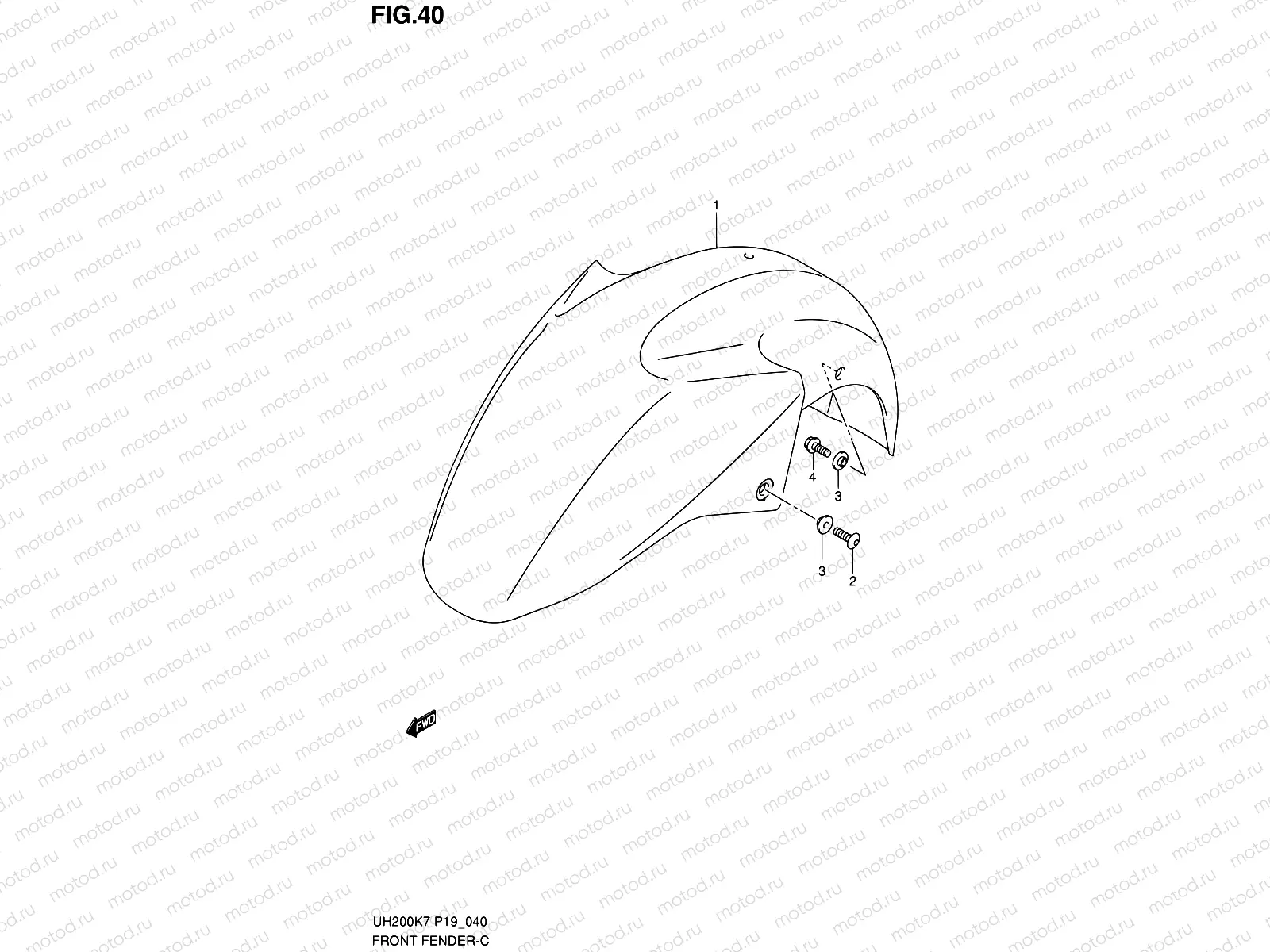 40 - FRONT FENDER (MODEL K7)