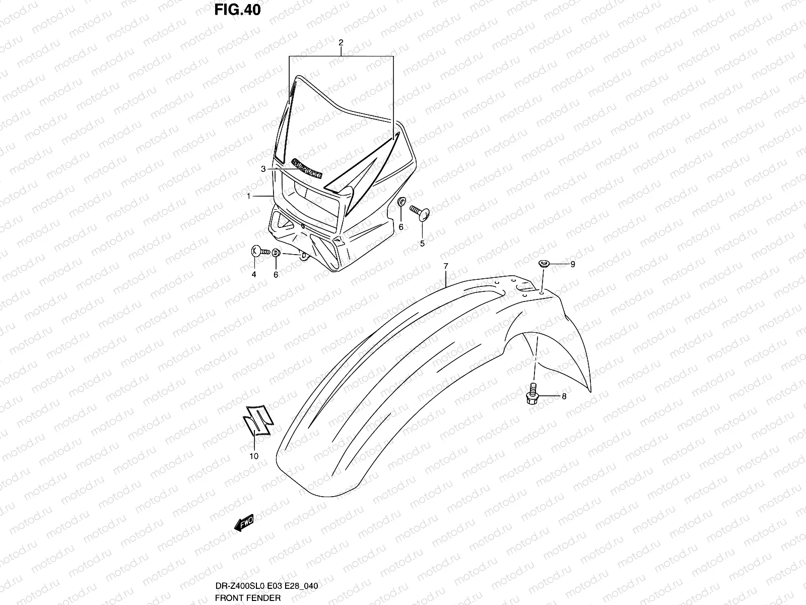 40 - FRONT FENDER (MODEL K9)