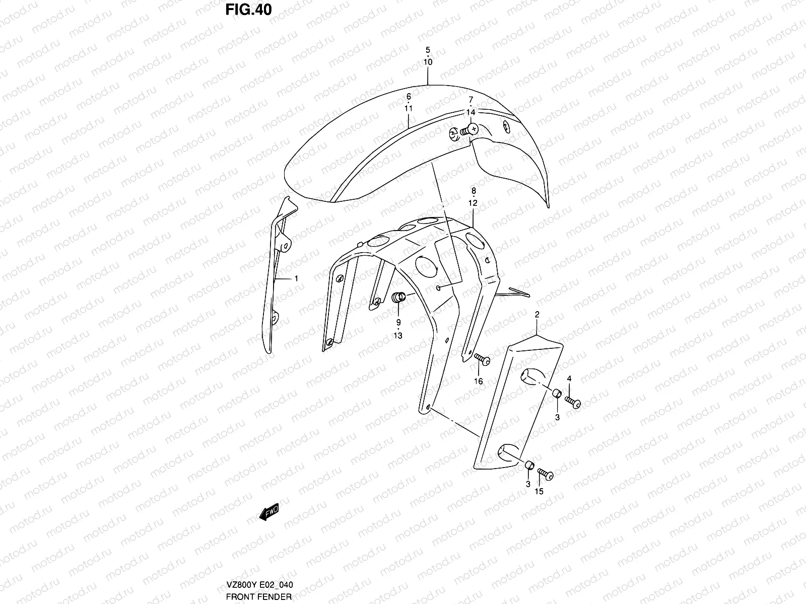 40 - FRONT FENDER (MODEL V)