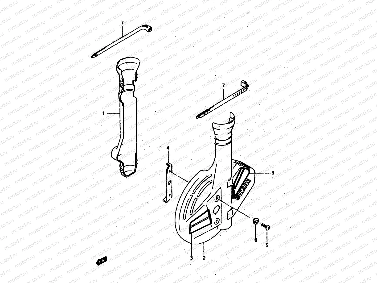 40 - FRONT FORK COVER (MODEL H/J)