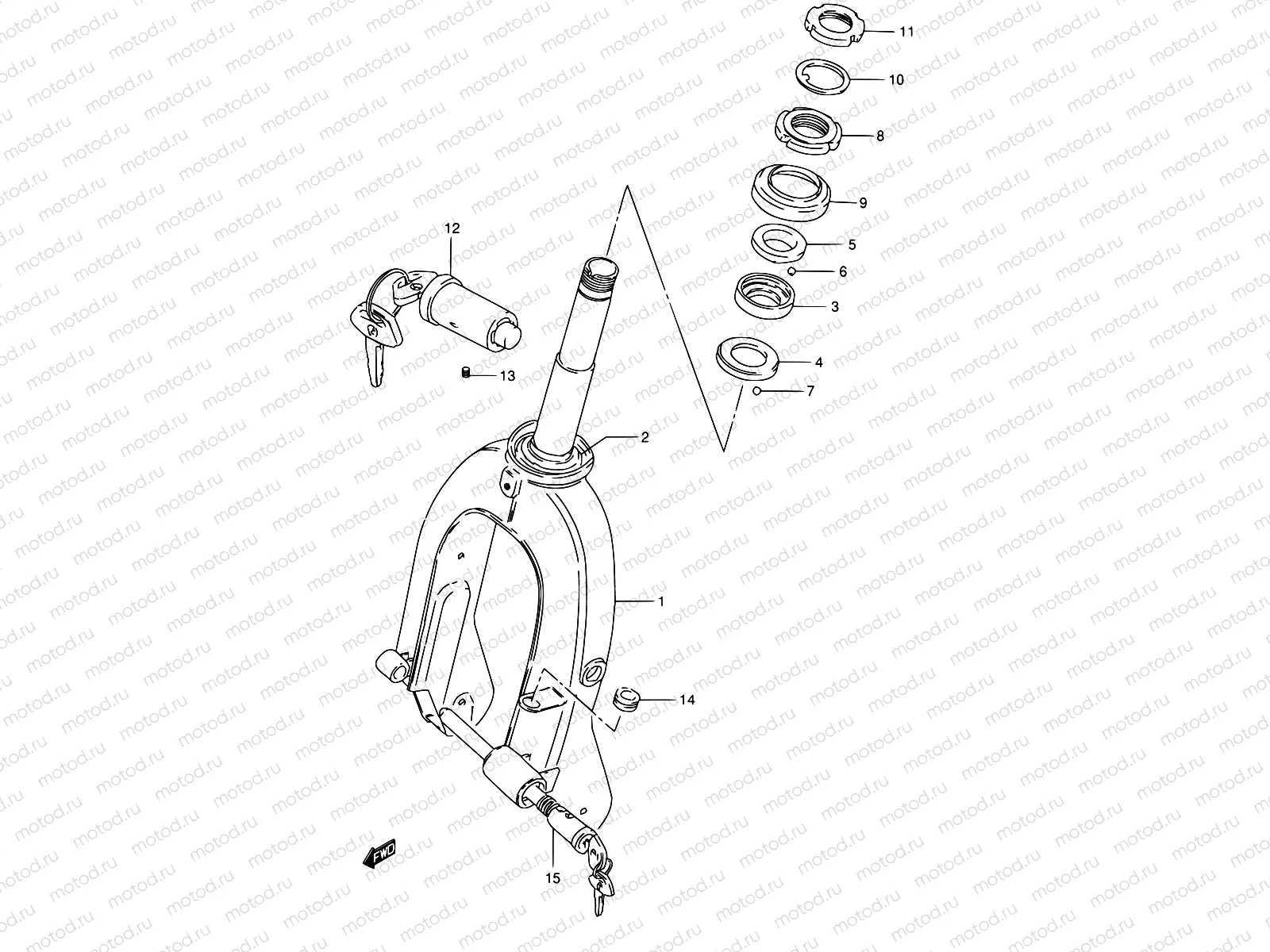 40 - FRONT FORK (MODEL Z/G/K/P E02/E16,E25,E26)