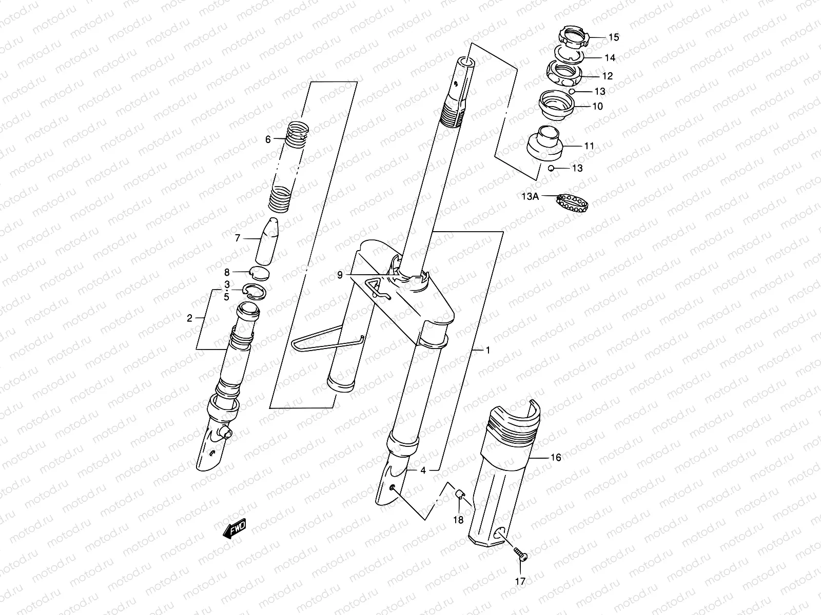40 - FRONT FORK (SEE NOTE)