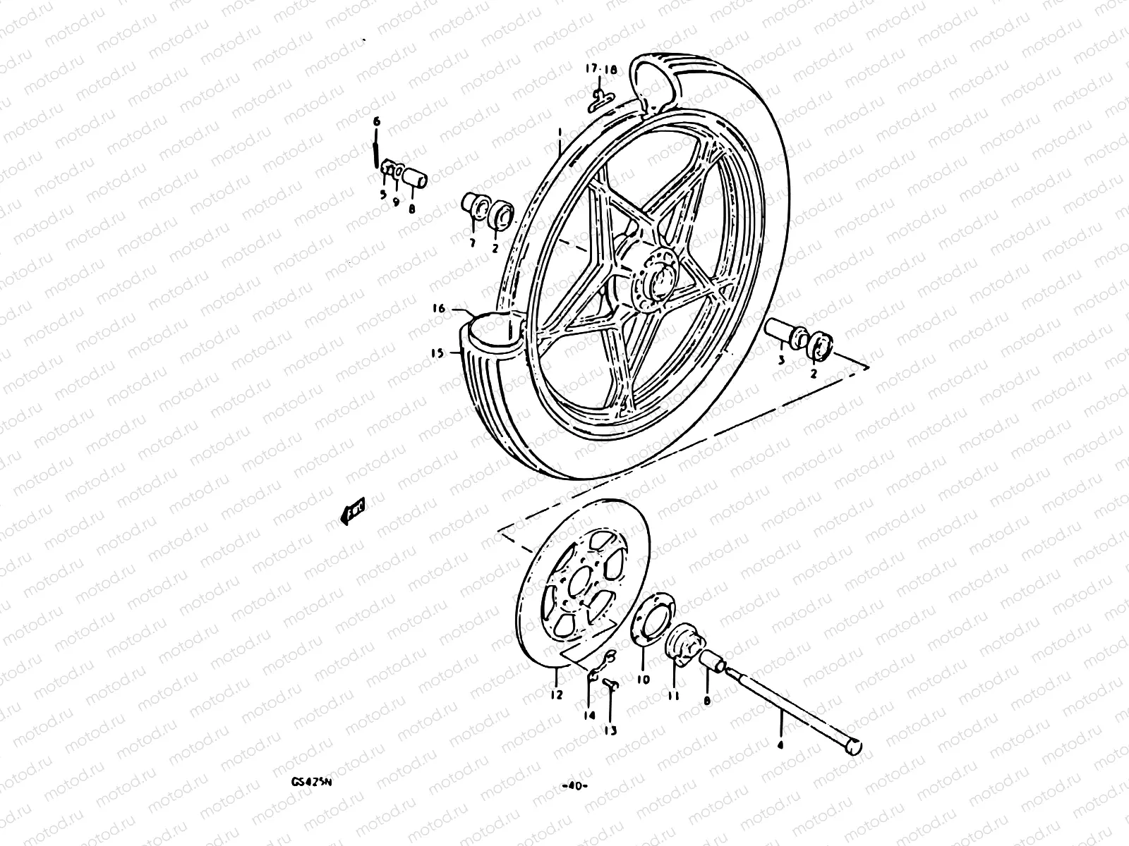 40 - FRONT WHEEL (GS425EN)