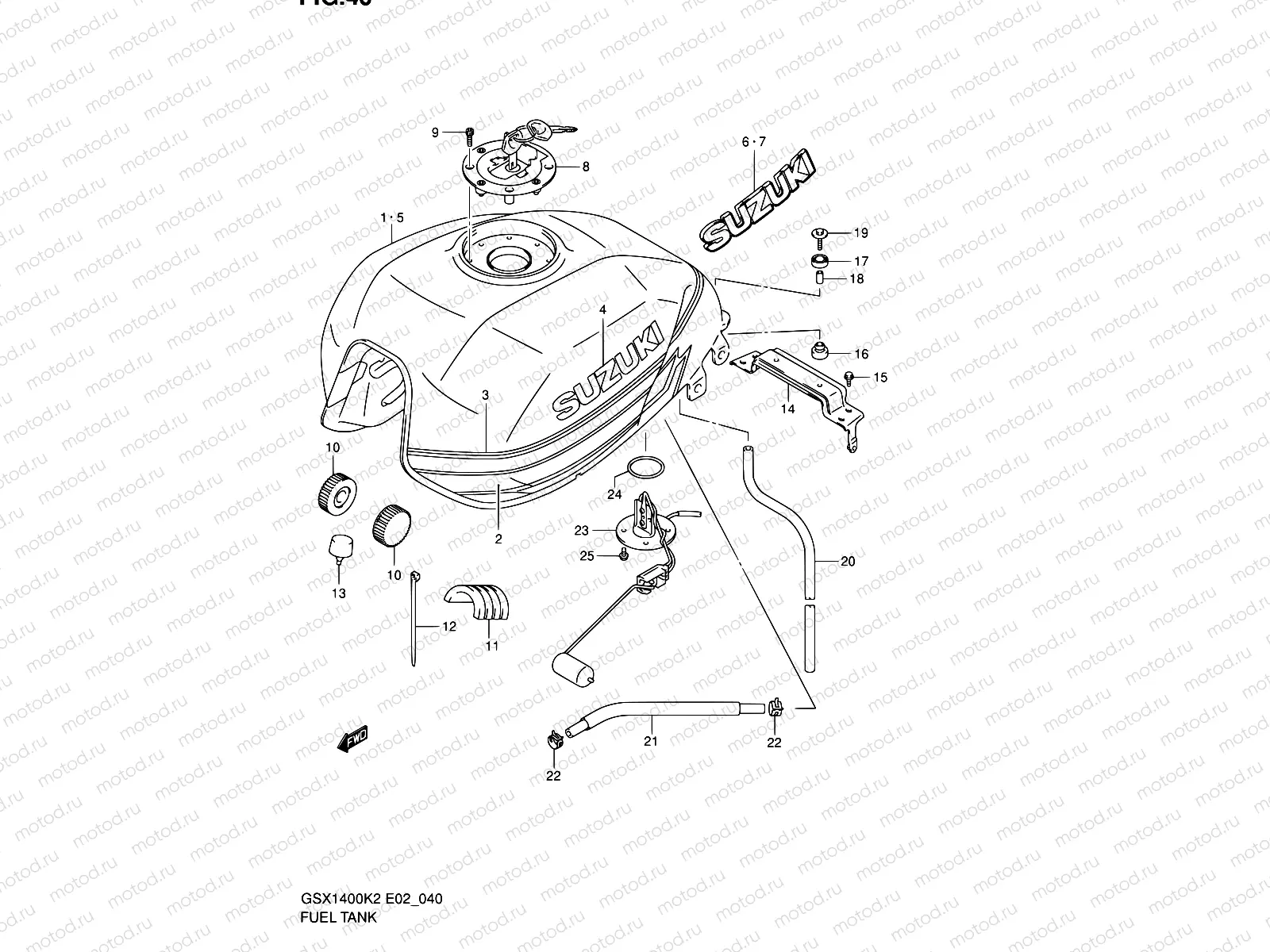 40 - FUEL TANK (MODEL K2)
