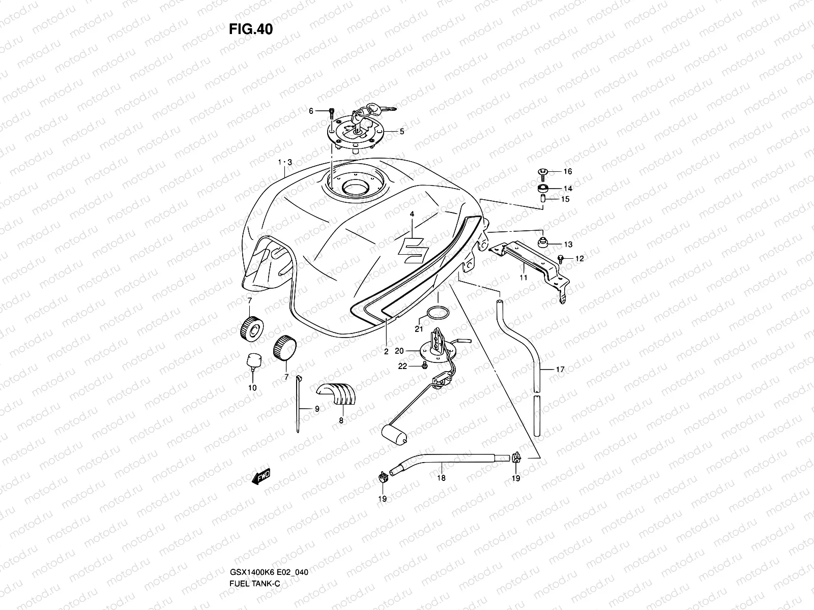 40 - FUEL TANK (MODEL K6)