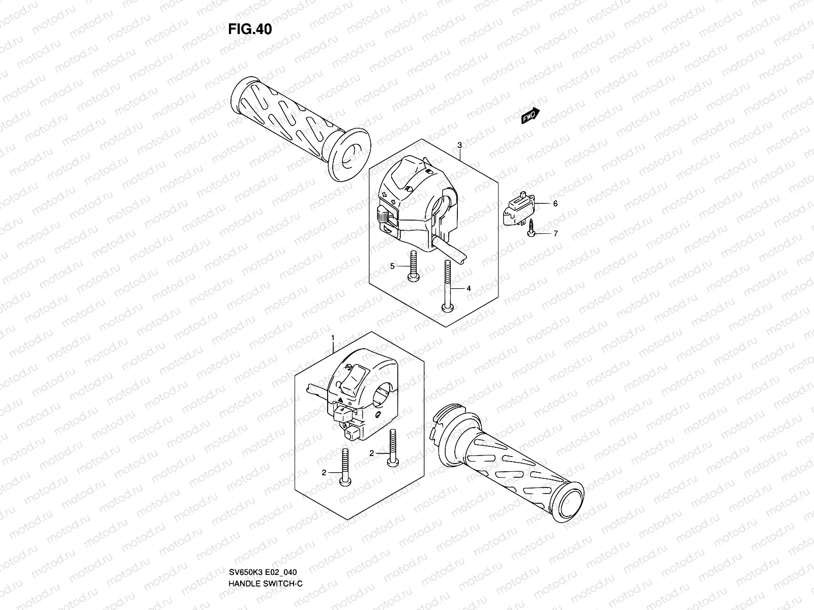 40 - HANDLE SWITCH (SEE NOTE)