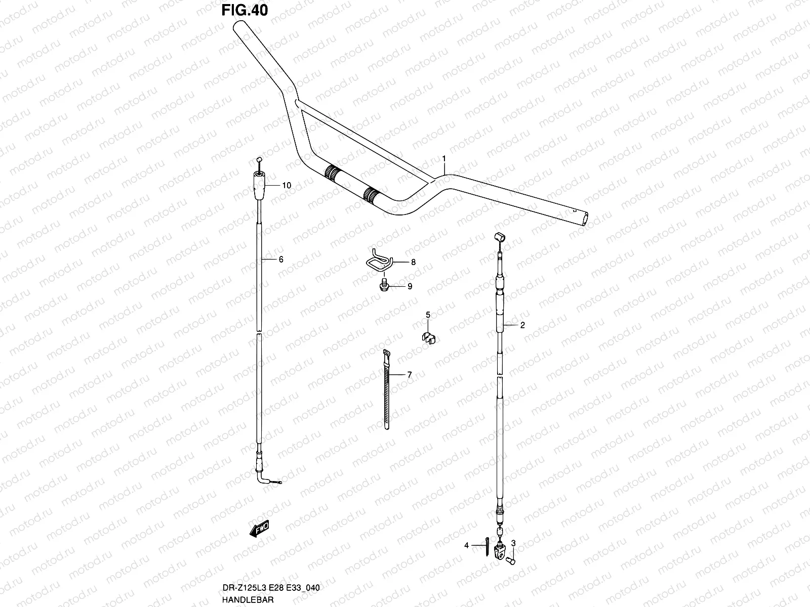 40 - HANDLEBAR (DR-Z125LL3 E33)