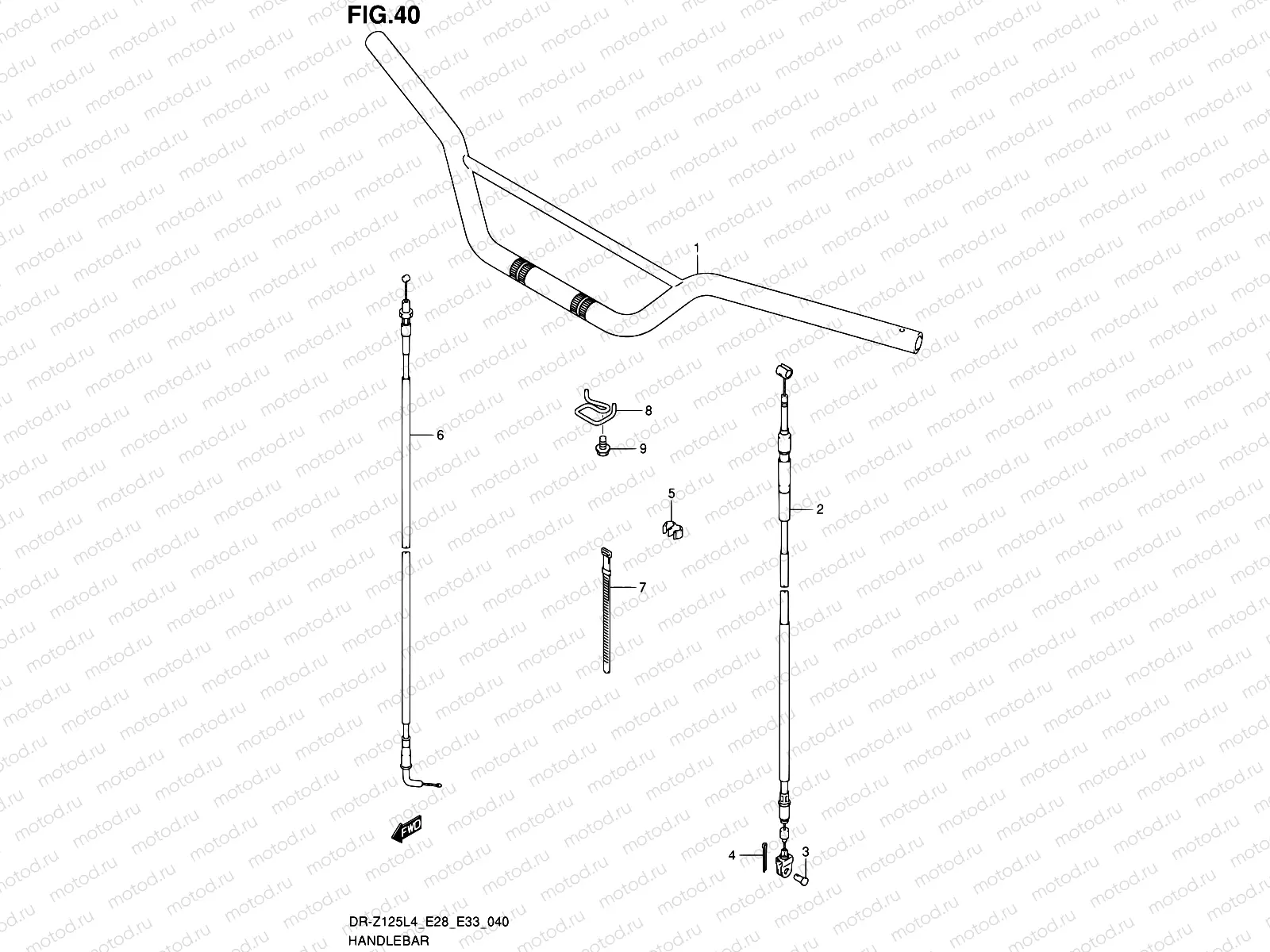 40 - HANDLEBAR (DR-Z125LL4 E33)