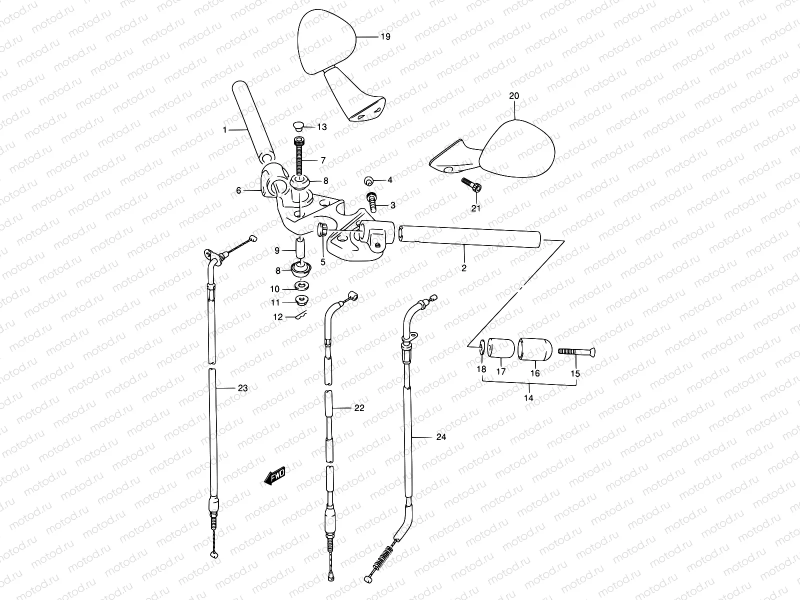 40 - HANDLEBAR (MODEL K/L/M/N/P)