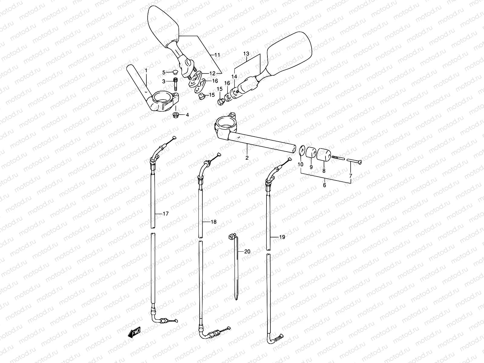40 - HANDLEBAR (MODEL P/R)