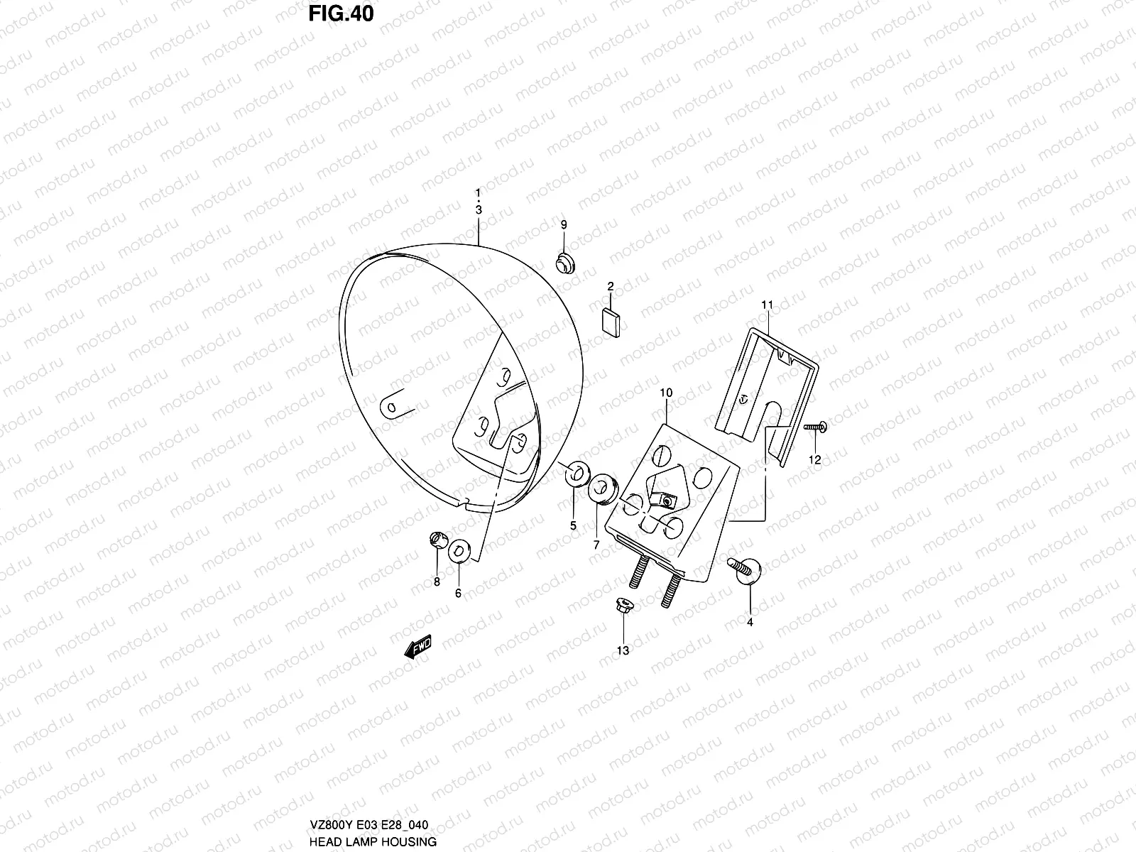 40 - HEADLAMP HOUSING