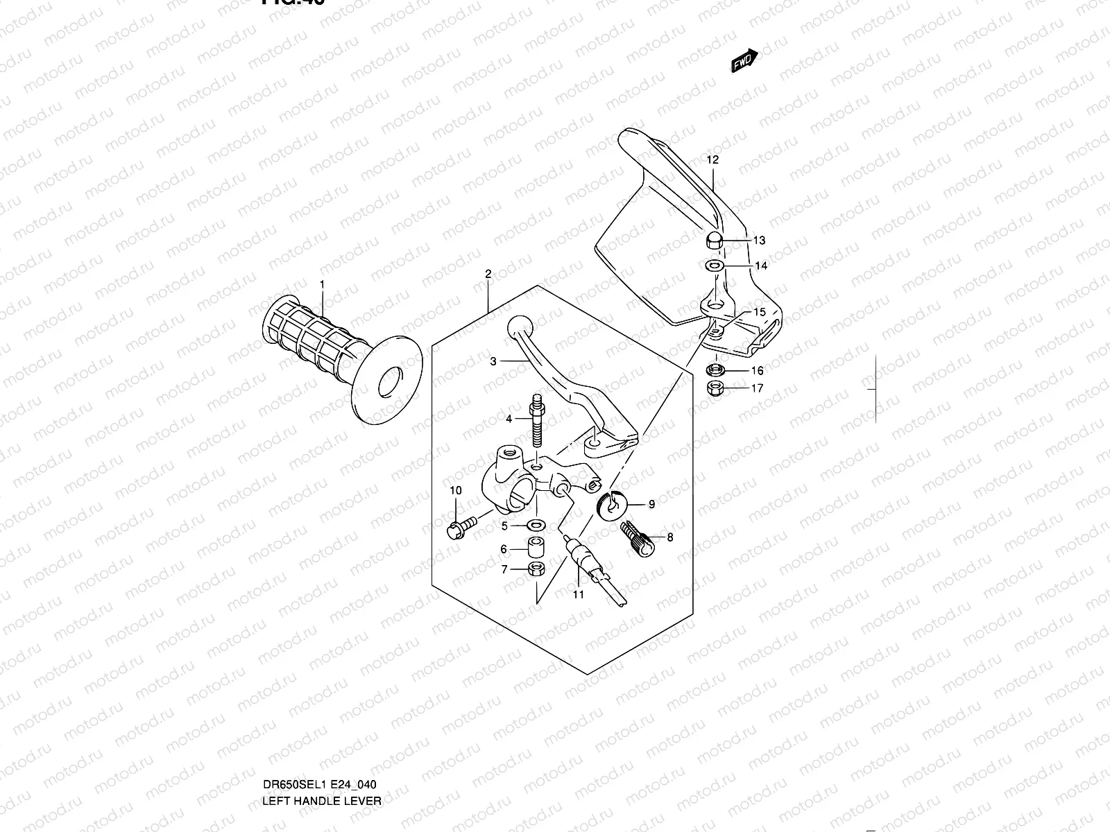 40 - LEFT HANDLE LEVER