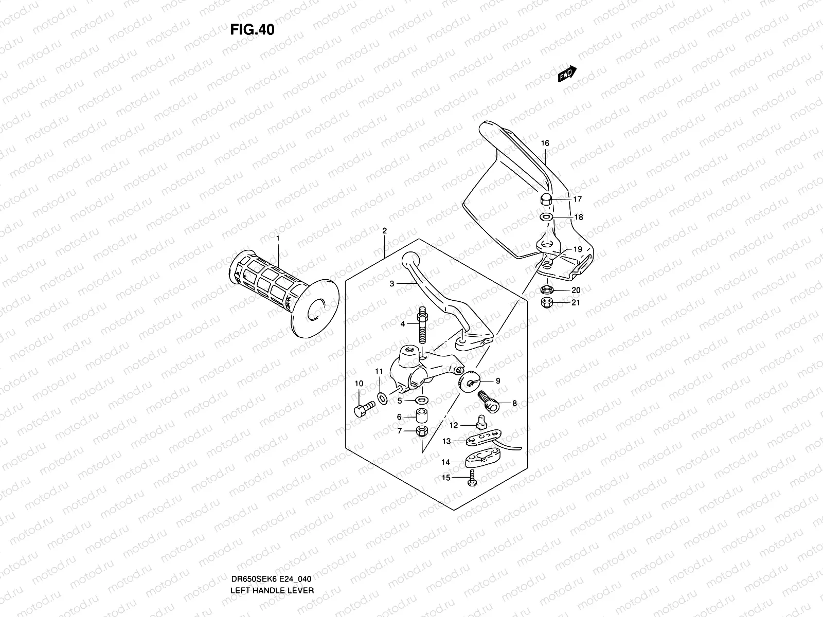 40 - LEFT HANDLE LEVER (MODEL K6/K7/K8/K9)